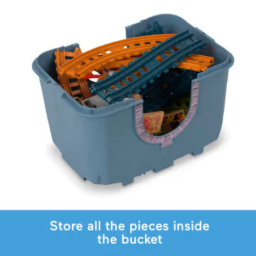 Set de construcție șine Mattel Thomas & Friends, locomotiva Percy, 29 de piese, 3+ ani