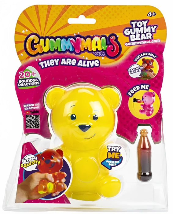 Ursuleț interactiv Eolo Toys Gummymals Toy Gummy Bear, galben, 12 cm, 4+ ani
