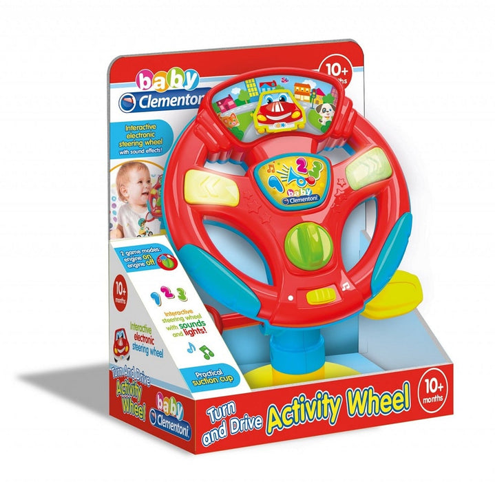 Volan interactiv Clementoni Baby Turn and Drive Activity Wheel, sunete și lumini, 10+ luni