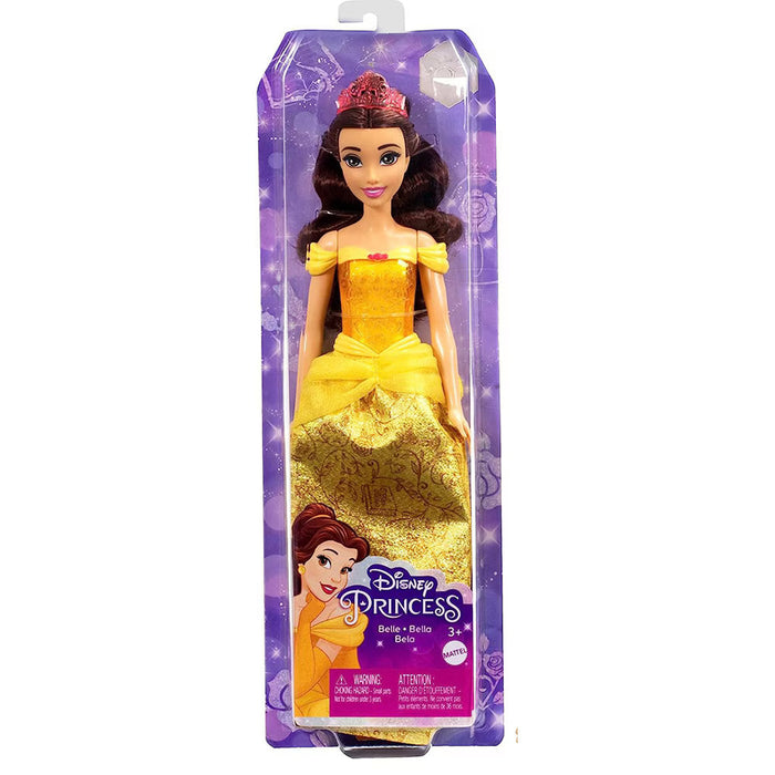 Păpușă Mattel Disney Princess, Belle, rochie galbenă, 3+ ani