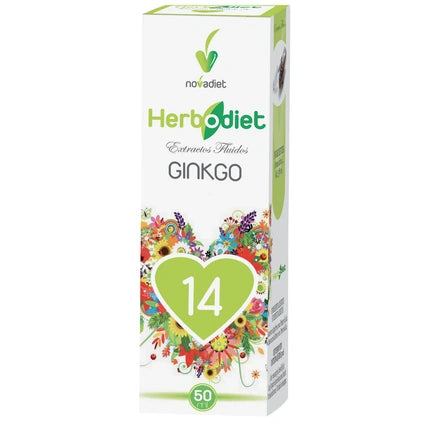 Novadiet Herbodiet Ginkgo, Extracte Plantale, 50ml, Ambalaj Verde și Alb