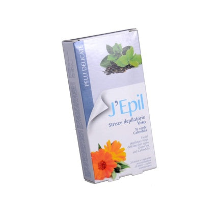 Striscă depilatorie J'Epil pentru față cu ceai verde și calendula