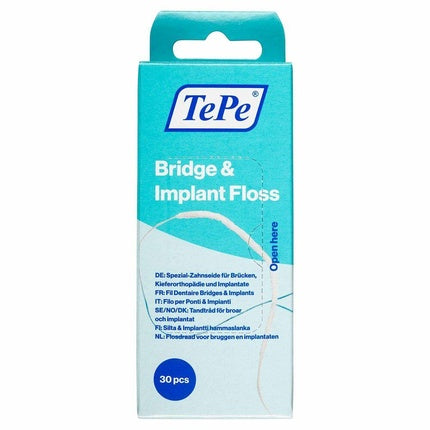 Ata Dentara Tepe Bridge & Implant Floss, 30 buc, albastru