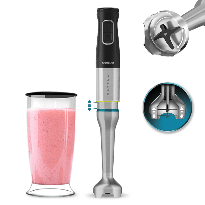 Blender de mână Cecotec Katana 12 Jar B, 1200 W, 21 de viteze, recipient de 800 ml
