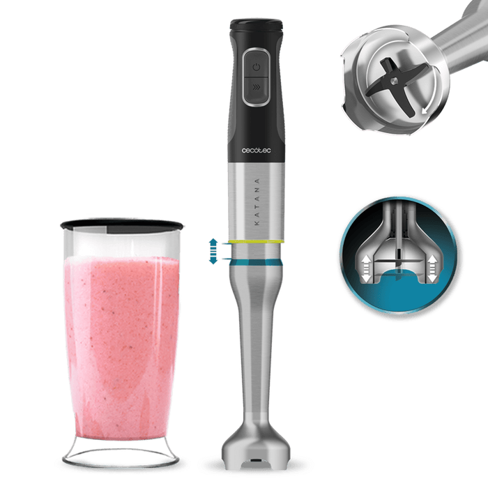 Blender de mână Cecotec Katana 12 Jar G, 1200 W, 21 de trepte, recipient de 800 ml