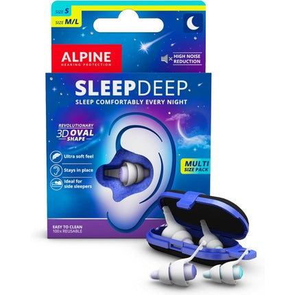 Dopuri urechi Alpine Sleepdeep, alb-albastru