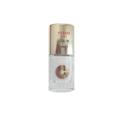 Lac de unghii Gel Hybrid, Delia Cosmetics, Coral No. 25, Alb translucid, 11ml