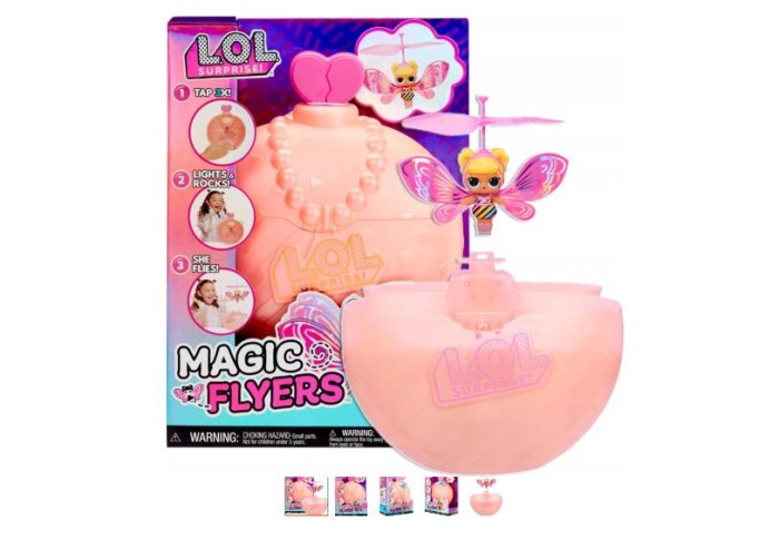 Păpușă zburătoare MGA L.O.L. Surprise Magic Flyers, cu aripi de fluture