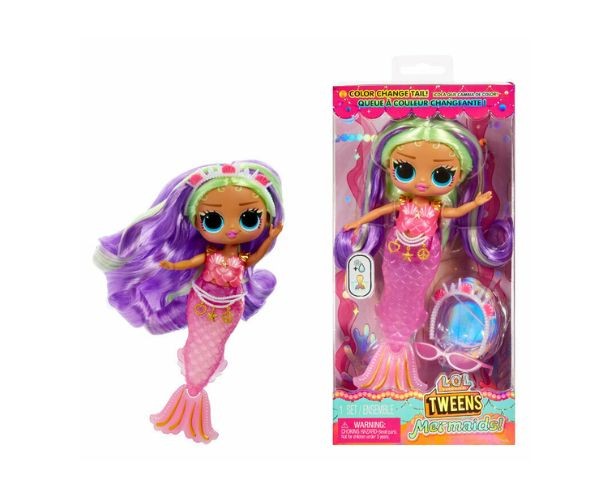 Păpușă MGA L.O.L. Surprise Tweens Mermaids, Cleo, coadă care își schimbă culoarea