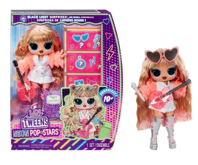 Păpușă MGA L.O.L. Surprise Tweens Neon Pop Stars, Thea Stars, 10+ ani