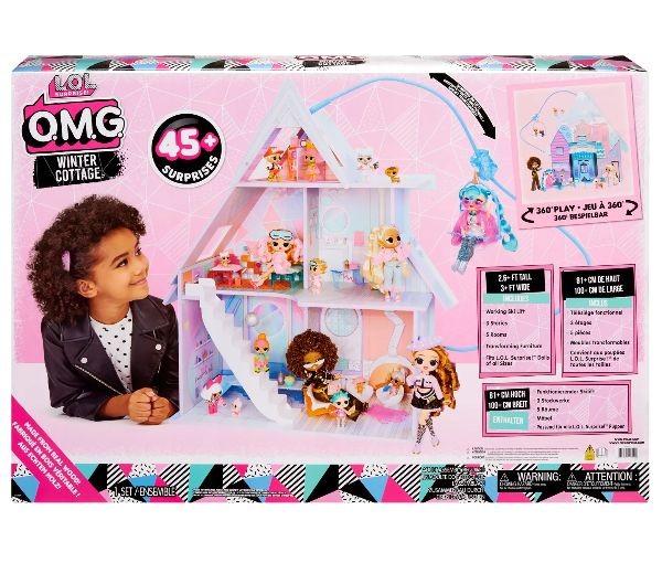 Casă de joacă MGA L.O.L. Surprise! O.M.G. Winter Cottage, 45+ surprize, joacă la 360°