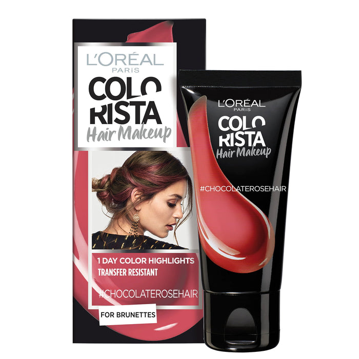 Machiaj de păr L'Oreal Paris Colorista Hair Makeup, nuanța #CHOCOLATEROSEHAIR, pentru păr brunet, 30 ml