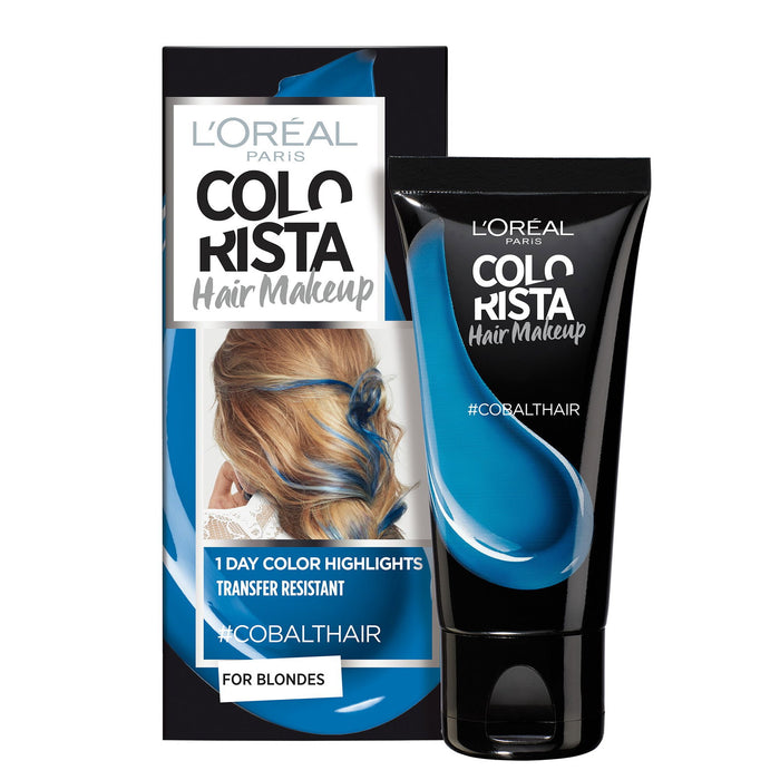 Vopsea temporară de păr L'Oreal Paris Colorista Hair Makeup, #COBALTHAIR, pentru păr blond, 30 ml