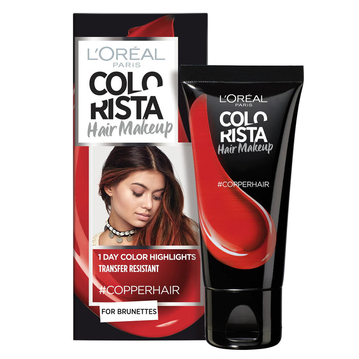 Vopsea temporară de păr L'Oreal Paris Colorista Hair Makeup, nuanța #COPPERHAIR, 30 ml