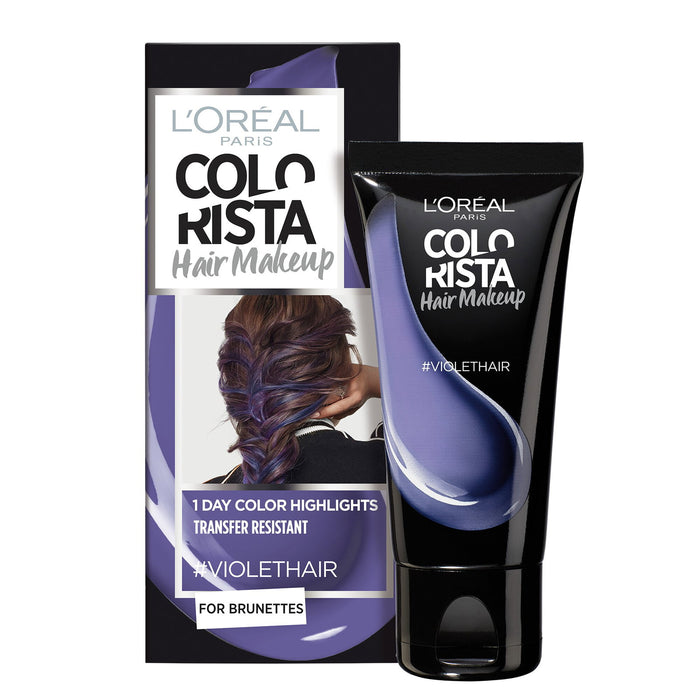 Colorant temporar pentru păr L'Oreal Paris Colorista Hair Makeup, nuanța #VIOLETHAIR, pentru păr brunet, 30 ml