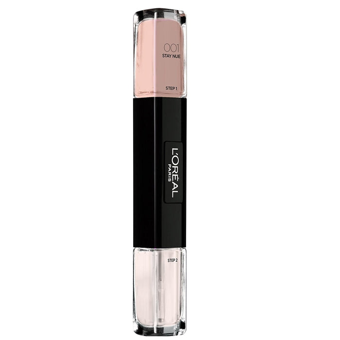Ojă de unghii L'Oreal Paris Infallible, efect de gel, nuanța 001 Stay Nude, 2 x 5 ml