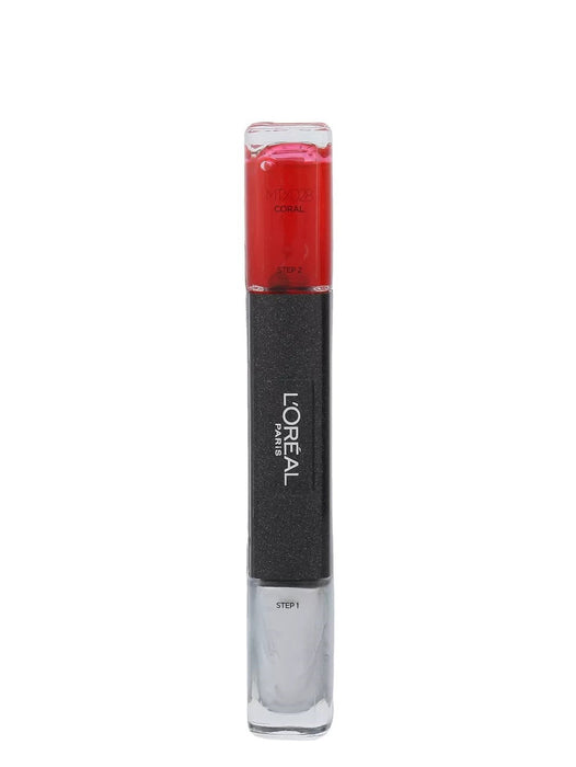 Ojă de unghii L'Oreal Paris Infallible, 2-în-1, nuanța MTX 028 Coral, 2 x 5 ml
