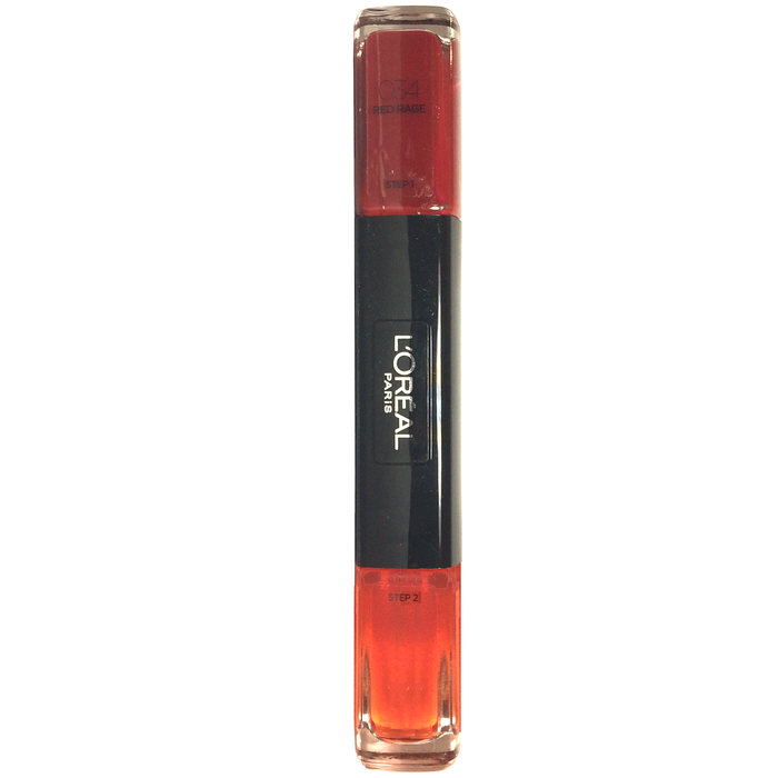 Ojă de unghii 2-în-1 L'Oreal Paris Infallible, nuanța 034 Red Rage, 2 x 5 ml