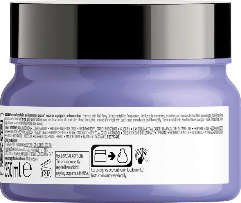 Mască de păr L'Oreal Professionnel Serie Expert Blondifier, pentru păr blond sau cu șuvițe, iluminatoare, 250 ml