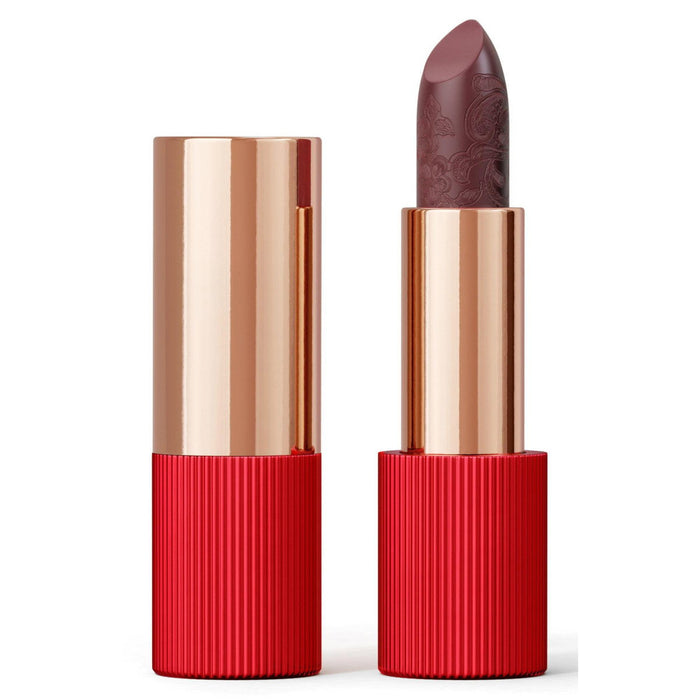 Ruj cremos La Perla Matte Silk, mat, nuanța 108 Roșu prună, 3,5 g, tester