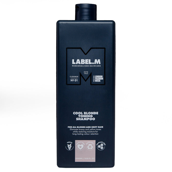 Șampon Label.M Cool Blonde, pentru neutralizarea tonurilor galbene, pentru păr blond și cărunt, 1000 ml