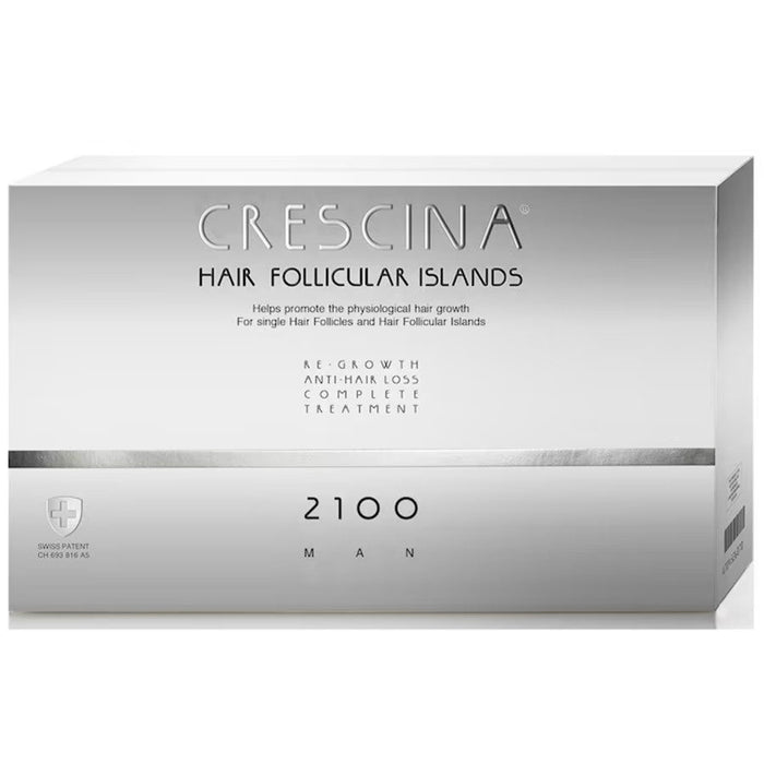 Ser pentru scalp Labo Cosprophar Suisse Crescina Follicular Islands 2100, pentru stimularea creșterii părului, pentru bărbați, 10 + 10 fiole