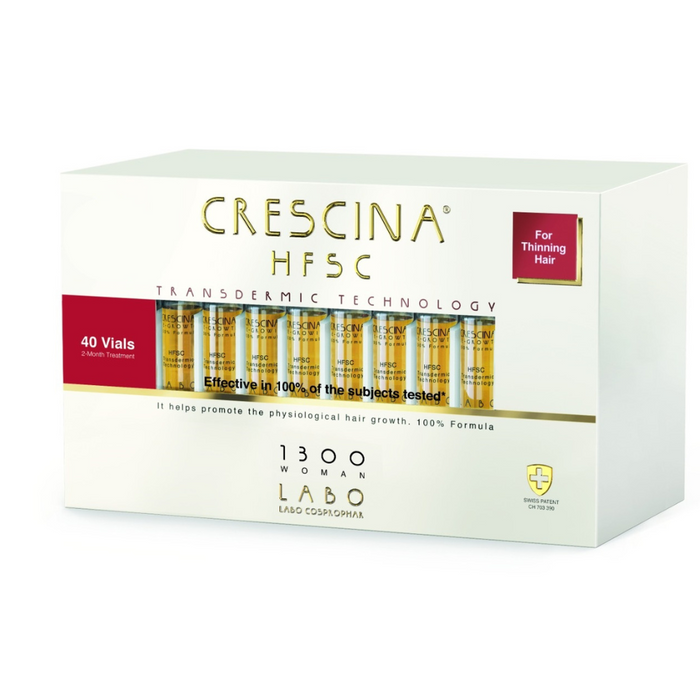Ser pentru scalp Labo Cosprophar Suisse Crescina Transdermic HFSC 1300, pentru păr cu tendință de subțiere, 40 fiole x 3,5 ml