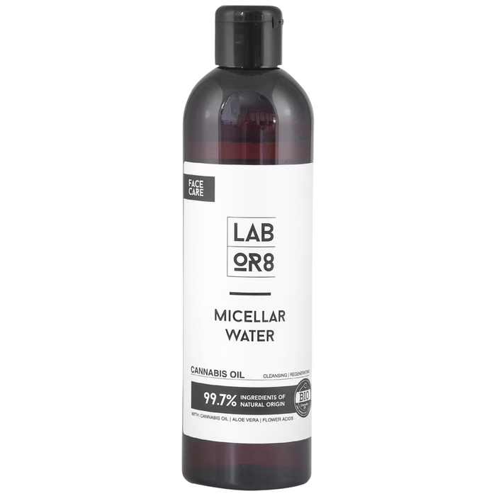 Apă micelară LABOR8 Hemp, cu ulei de cânepă, pentru toate tipurile de piele, 300 ml
