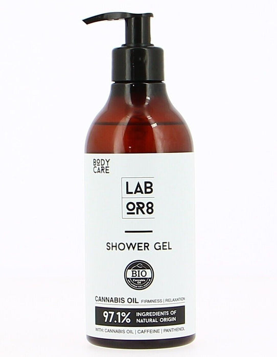 Gel de duș LABOR8 Hemp, hidratant și emolient, 97,1% ingrediente de origine naturală, 380 ml