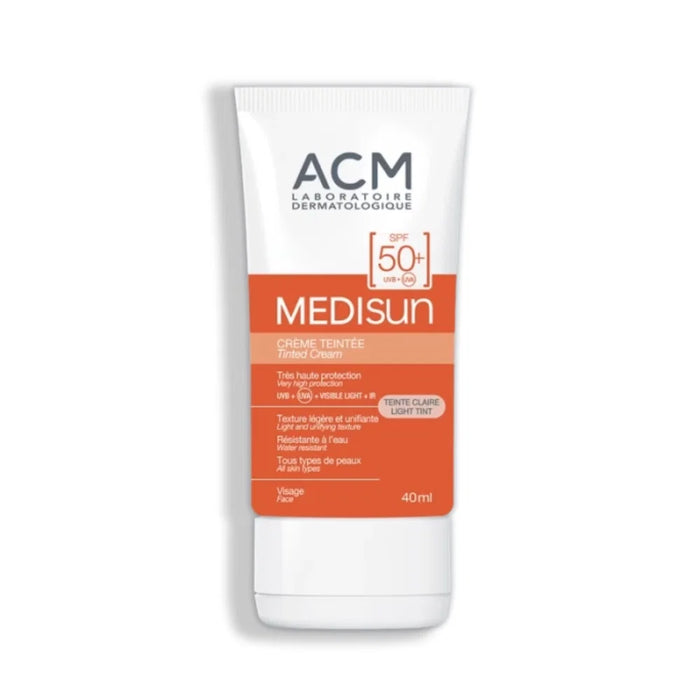 Cremă hidratantă colorată Laboratoire ACM Medisun, nuanța Light, SPF 50+, 40 ml