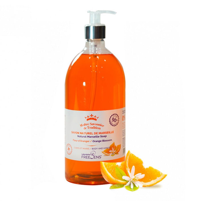 Săpun lichid Laboratoire Freesens Fleur D' Oranger, curățare blândă, pentru mâini și corp, 1000 ml