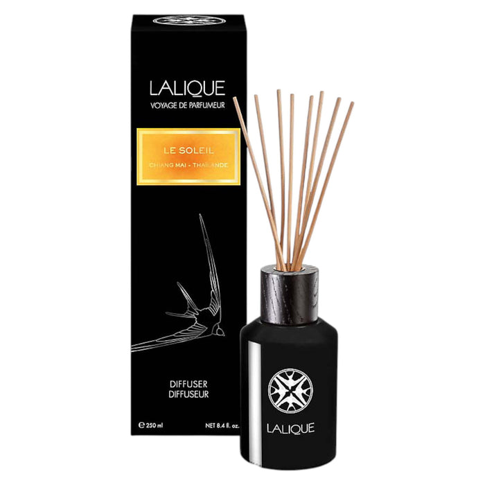 Difuzor de aromă cu bețișoare Lalique Le Soleil Chiang Mai Thailande, negru lucios, 250 ml