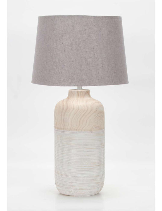 Lampă de masă GBC decorativă, ceramică și lemn, 52 cm înălțime, design natural și elegant