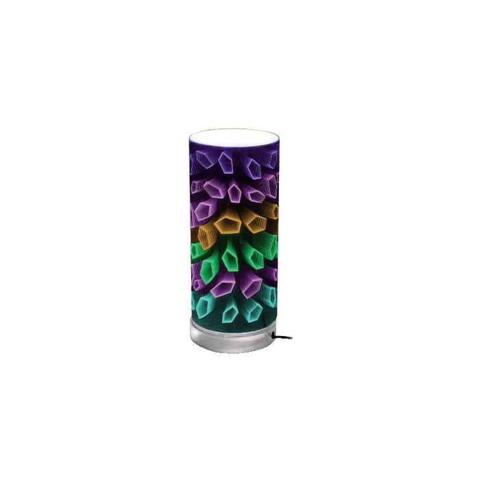 Lampă de masă decorativă GBC T-Diamond, 3D Multicolor, E27, 26 cm înălțime, bază metalică