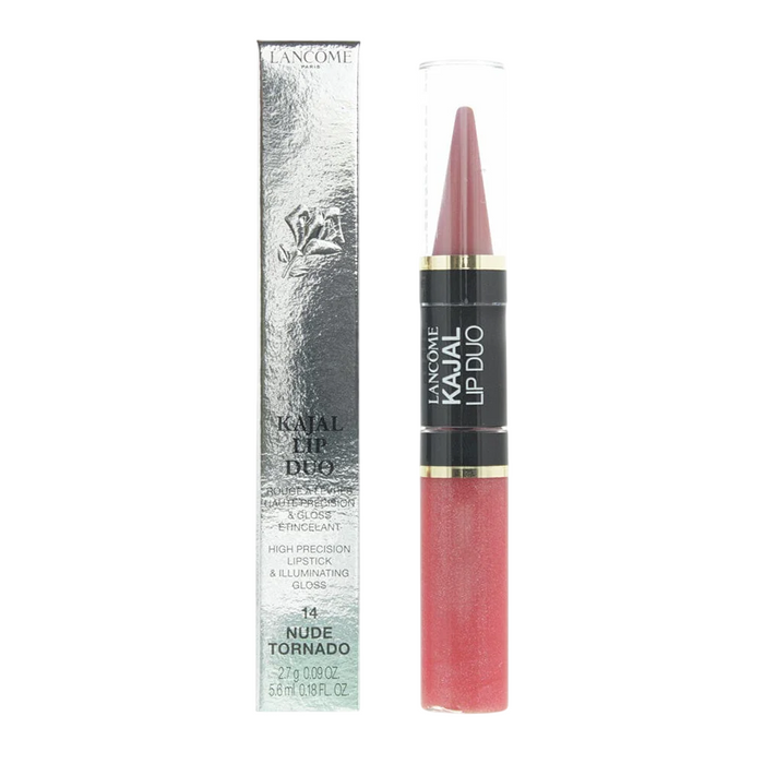 Ruj și luciu de buze Lancome Lip Kajal Duo, nuanța 14 Nude Tornado, 2,7 g