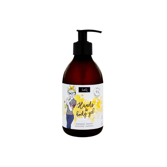 Gel de duș LaQ Banana, pentru curățare și hidratare, pentru piele sensibilă, 300 ml