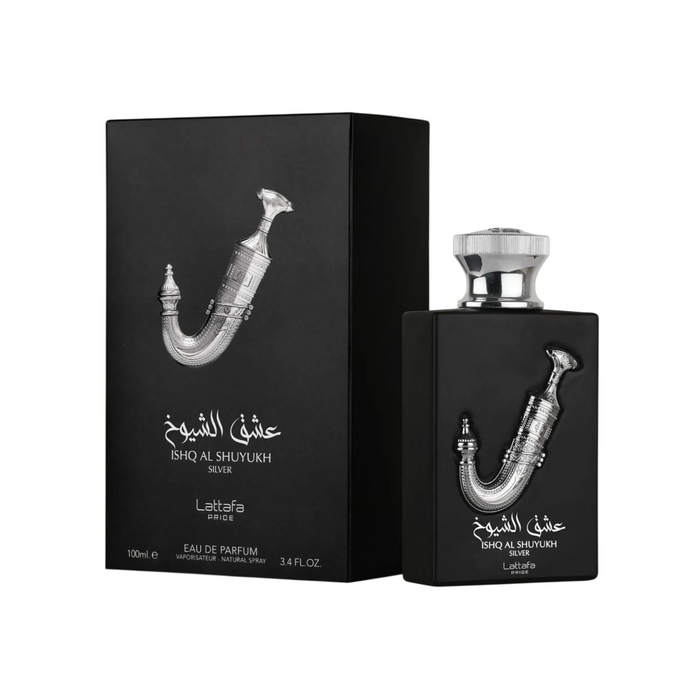 Apă de parfum Lattafa Ishq Al Shuyukh Silver, unisex, 100 ml