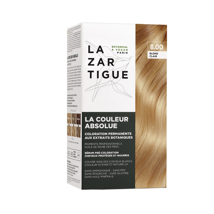 Vopsea permanentă de păr Lazartigue La Couleur Absolue, nuanța 8.00 Light Blond, 143 ml