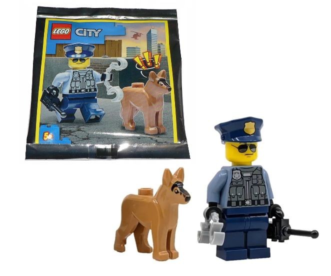 Set de construcție LEGO City, Polițist cu câine, 5+ ani