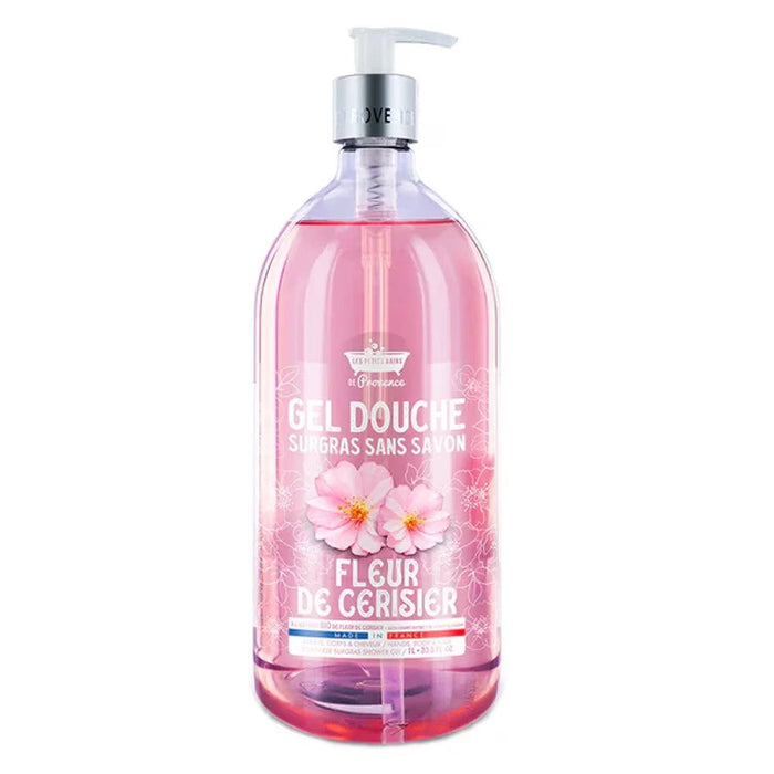 Gel de duș Les Petites Bains de Provence Cherry Blossom, pentru piele sensibilă, 1000 ml