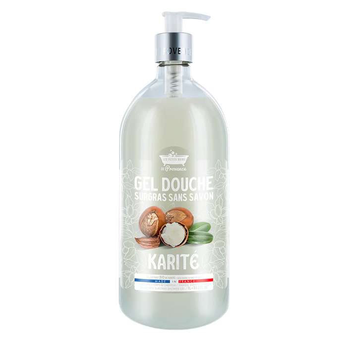 Gel de duș Les Petites Bains de Provence Karite, pentru piele sensibilă, 1000 ml