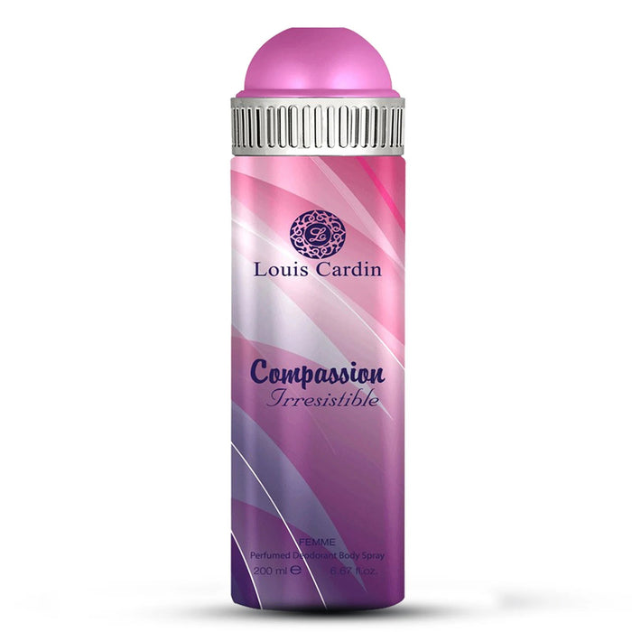 Deodorant antiperspirant spray Louis Cardin Compassion 2 Irresistible, pentru femei, 200 ml
