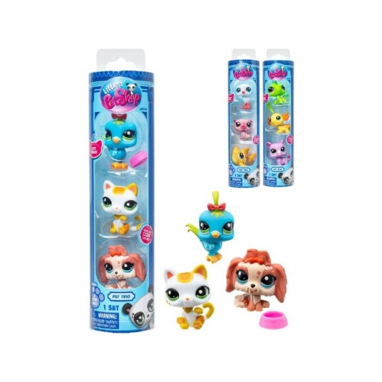 Set figurine Hasbro Littlest Pet Shop (LPS), diverse modele, 3 figurine