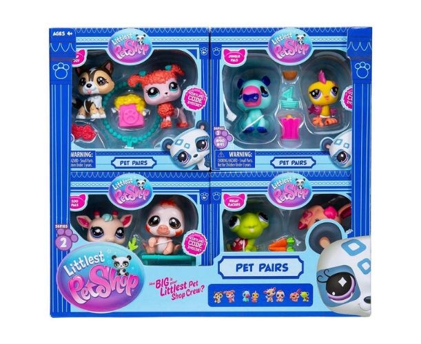 Set de figurine Hasbro Littlest Pet Shop, Seria 2 Pet Pairs, 2 figurine, 4+ ani, diverse modele