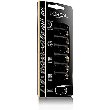 Stickers unghii, L'Oréal Paris Color Riche Le Nail Art, Poudre D'or, design puncte aurii