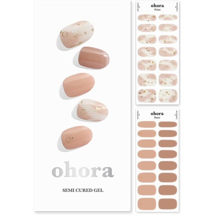 Benzi unghii gel Ohora Almond Blossom - Manichiură de salon, ușor de aplicat și îndepărtat