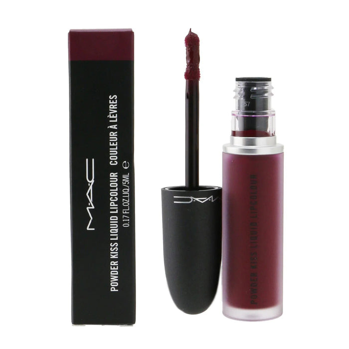 Ruj lichid MAC Powder Kiss, mat, nuanța 983 Burning Love, 5 ml
