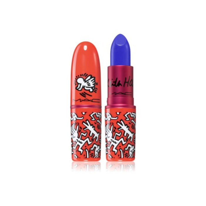 Ruj cremos MAC Viva Glam X Keith Haring, de lungă durată, nuanța Blue Channel, 3 g