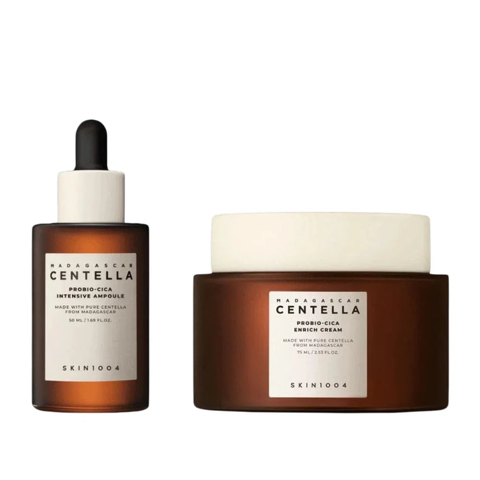 Set cremă de față + ser Skin1004 Madagascar Centella Probio-Cica, calmant și hidratant, 75 ml + 50 ml
