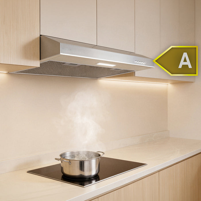 Hotă convențională Cecotec Bolero Flux CM 602100 Inox A, 60 cm, clasa A, inox